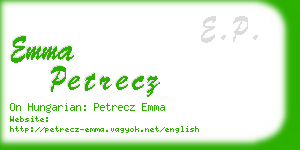 emma petrecz business card